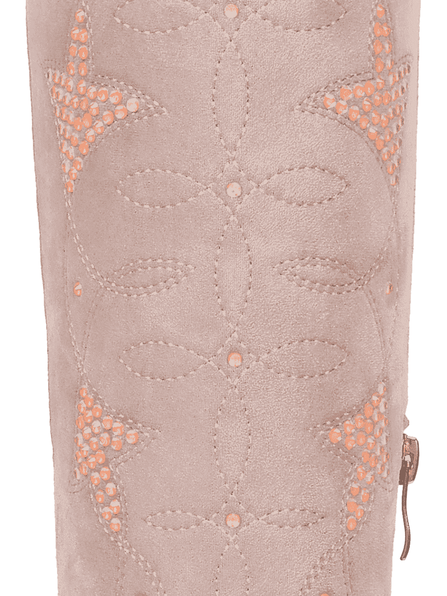 Fluorescent-rhinestones-muted-pink-western-faux-suede-boots