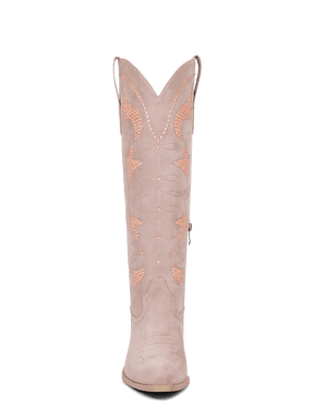 Fluorescent-rhinestones-muted-pink-western-knee-high-boots