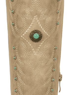 Gemstone-apricot-embroidered-ostrich-leather-pu-boots