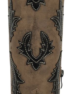 Lace-up-closure-botanical-brown-pu-western-boots