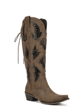 Lace-up-closure-botanical-brown-western-boots