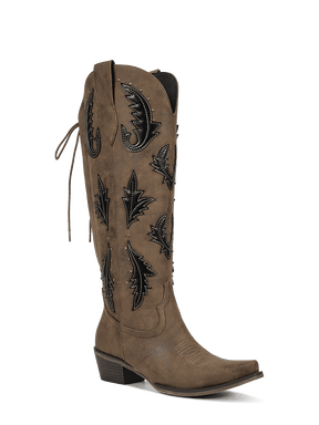 Lace-up-closure-botanical-brown-western-boots
