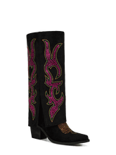 Pink-rhinestones-flame-fold-over-black-boots