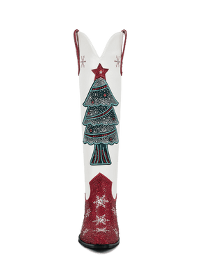 Red-and-white-christmas-ttree-elk-snowflake-rhinestone-knee-high-cowgirl-boots