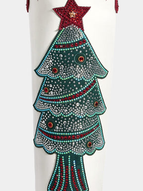 Red-and-white-christmas-ttree-elk-snowflake-rhinestone-pu-cowgirl-boots