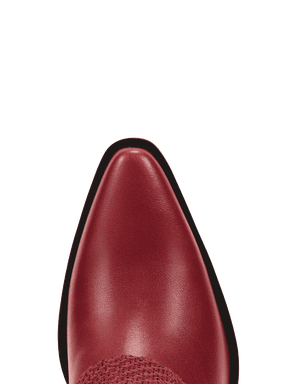 Red-knitted-gem-fold-over-pointy-cowgirl-boots