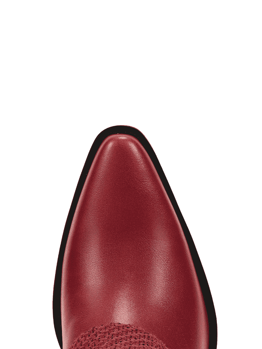 Red-knitted-gem-fold-over-pointy-cowgirl-boots