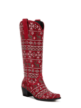 Red-rhinestone-christmas-elements-western-boots