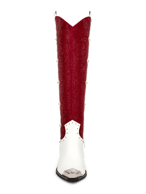 Red-rhinestones-and-pu-patchwork-with-tassels-and-studded-knee-high-boots