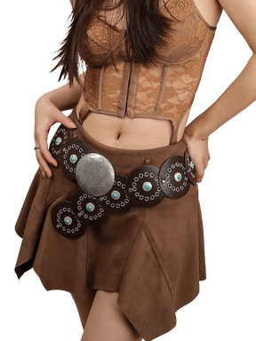 Reddish Brown Wide PU Waist Belt