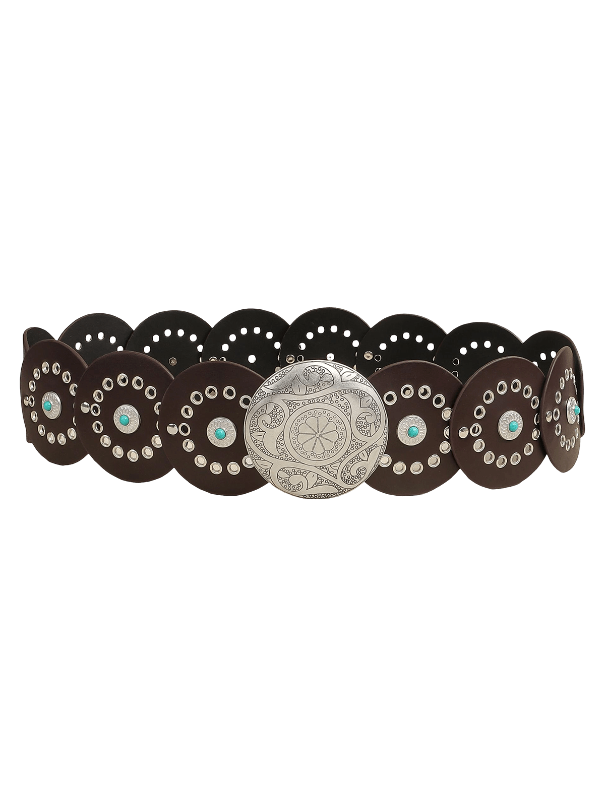 Reddish Brown Wide PU Waist Belt