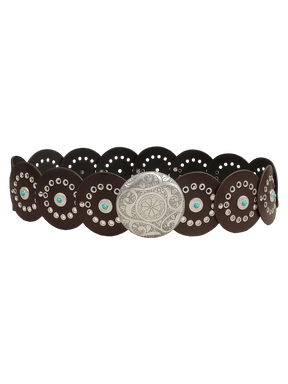 Reddish Brown Wide PU Waist Belt