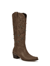 Retro-embroidered-colorful-gemstone-brown-western-boots