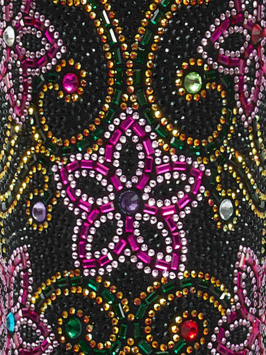 Retro-style-colorful-rhinestone-floral-faux-suede-western-boots