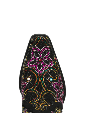 Retro-style-colorful-rhinestone-floral-snip-western-boots