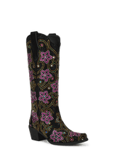 Retro-style-colorful-rhinestone-floral-western-boots