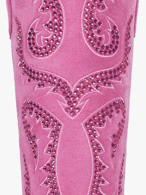 Retro-sweet-rhinestones-cerise-pink-faux-suede-western-boots