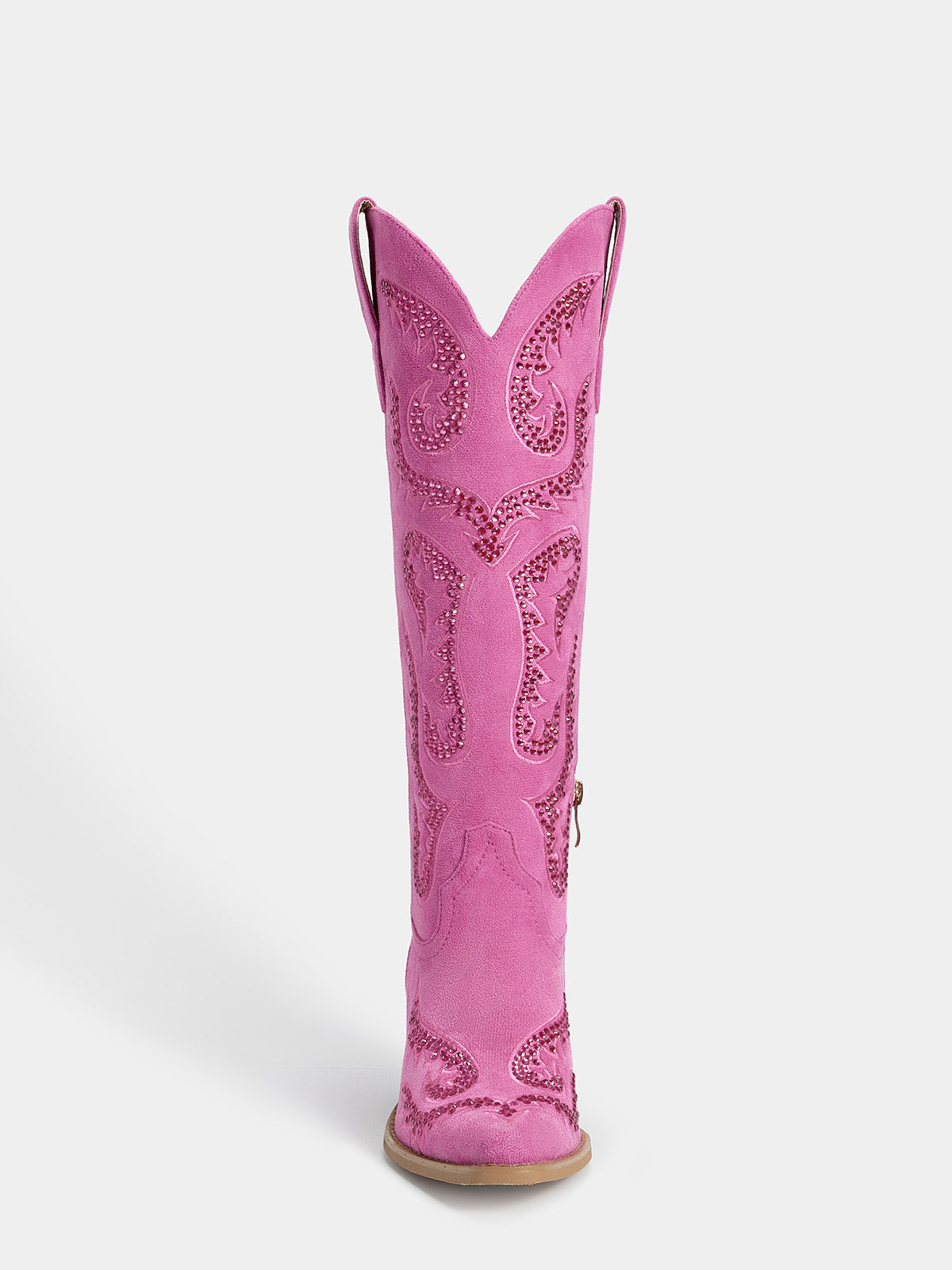 Retro-sweet-rhinestones-cerise-pink-knee-high-western-boots