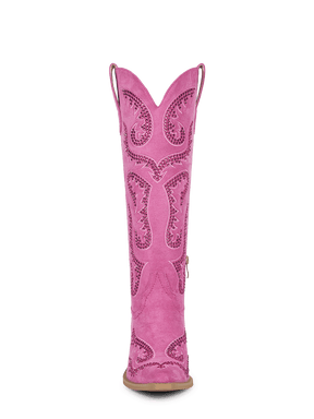 Retro-sweet-rhinestones-cerise-pink-knee-high-western-boots