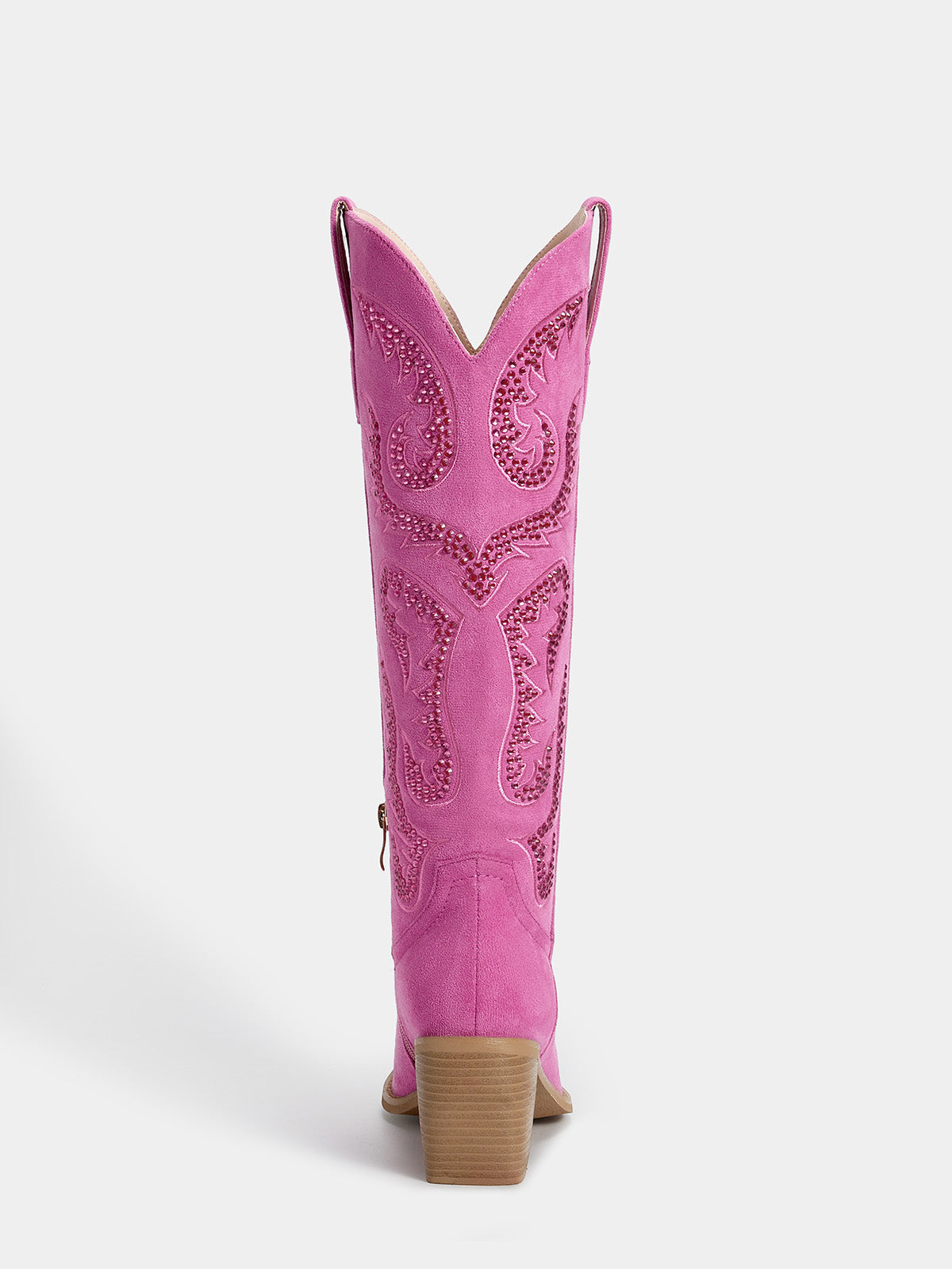 Retro-sweet-rhinestones-cerise-pink-mid-heel-western-boots