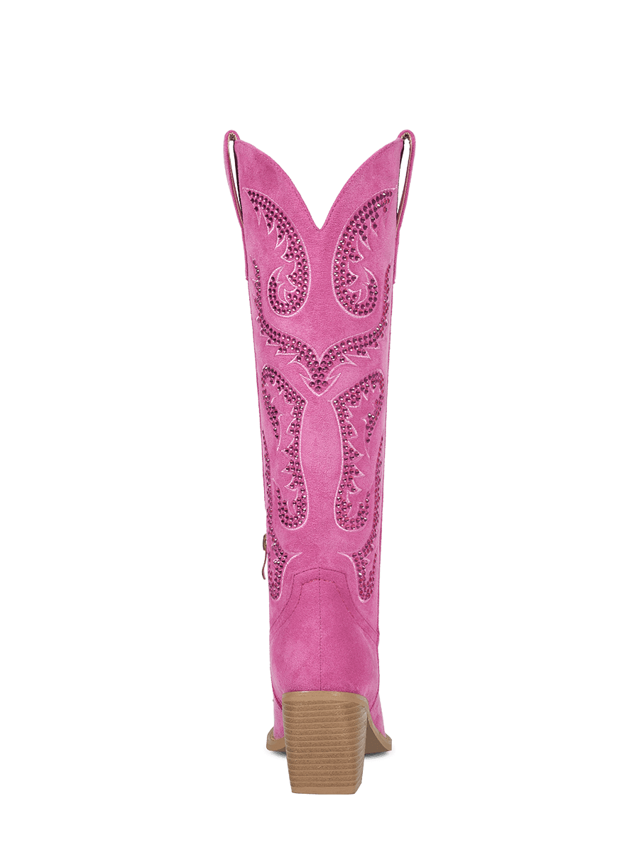 Retro-sweet-rhinestones-cerise-pink-mid-heel-western-boots