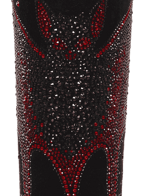 Rhinestone-bat-and-spider-web-faux-suede-western-cowgirl-boots
