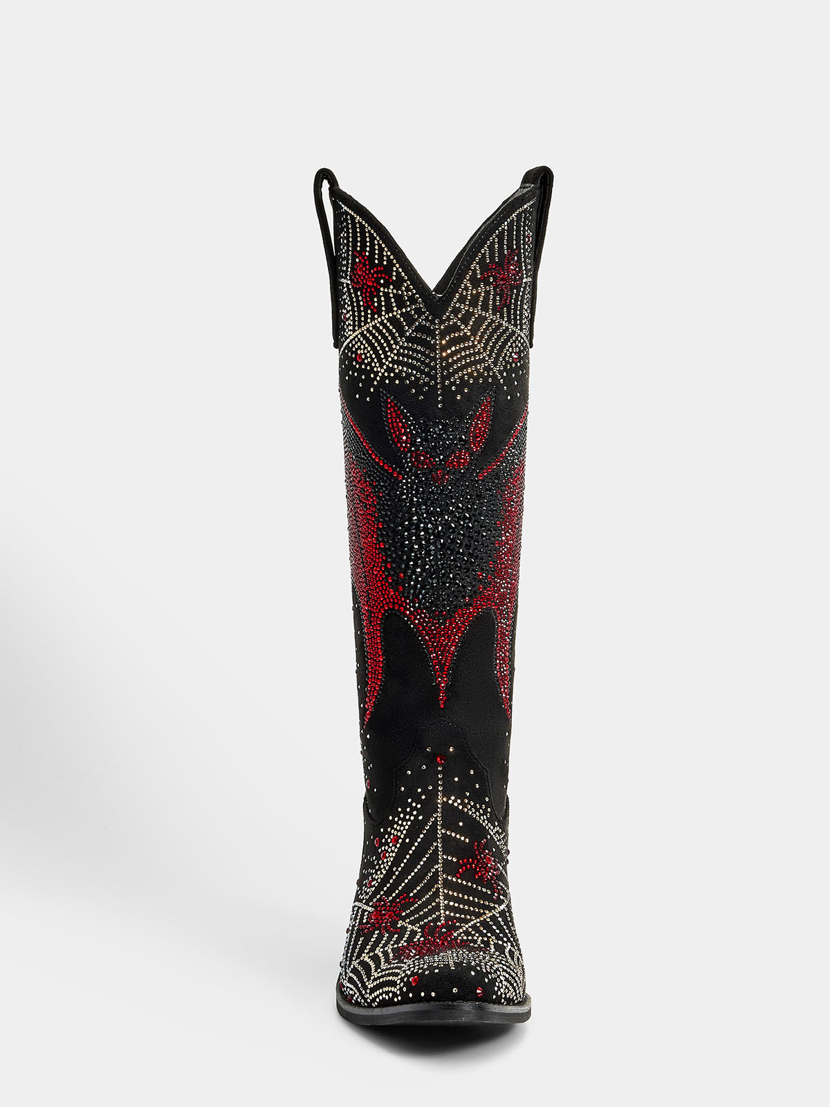 Rhinestone-bat-and-spider-web-knee-high-western-cowgirl-boots