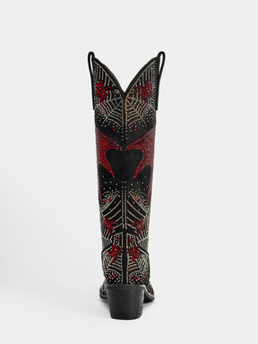 Rhinestone-bat-and-spider-web-mid-heel-western-cowgirl-boots