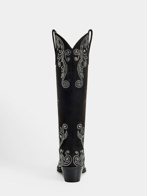 Rhinestone-skull-low-heel-western-cowgirl-boots