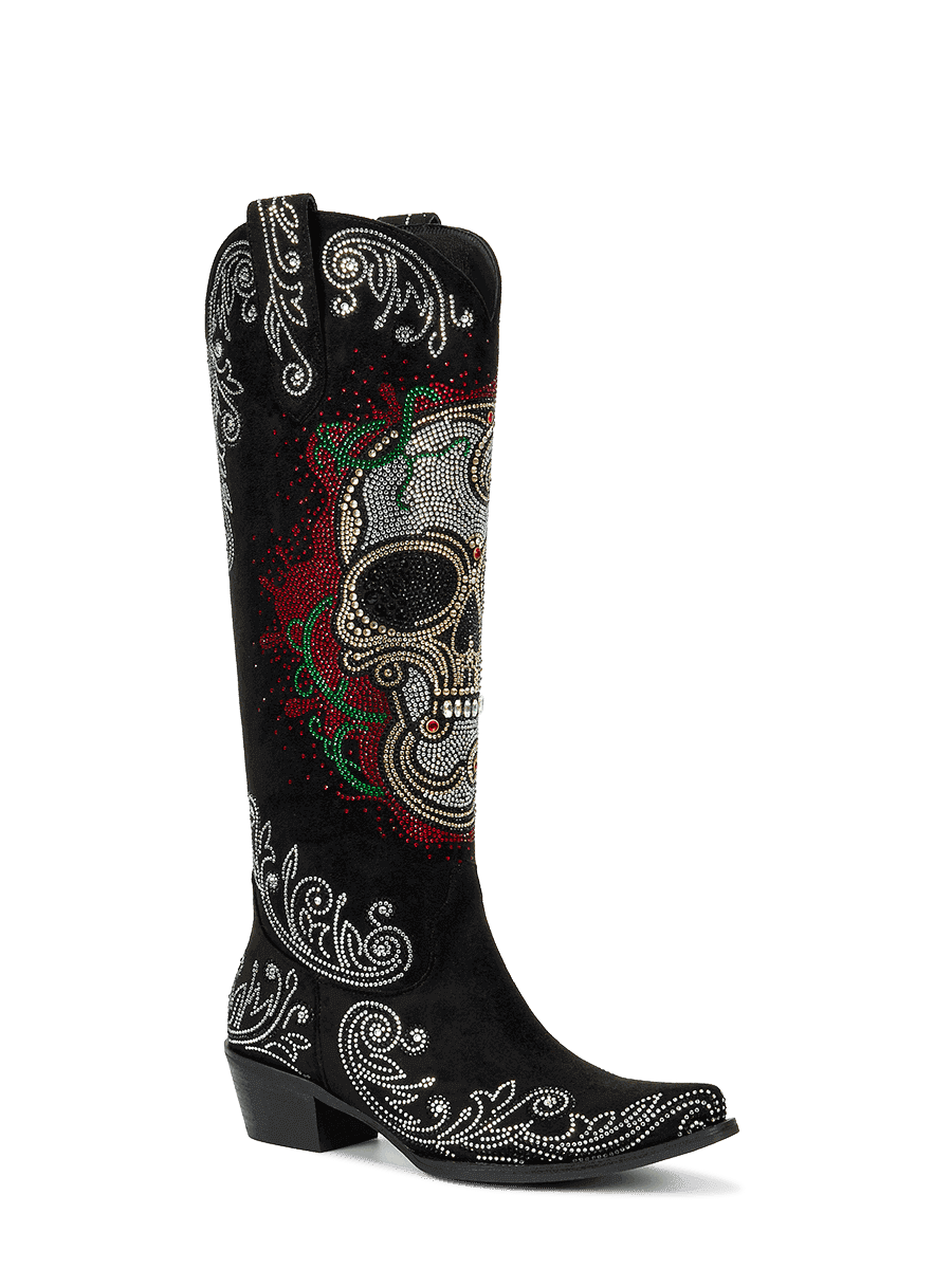 Rhinestone-skull-western-cowgirl-boots