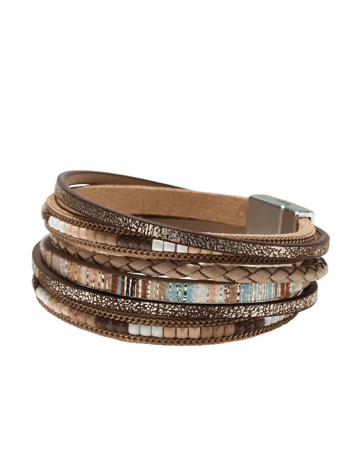 Brown Bohemian Beaded Bracelet