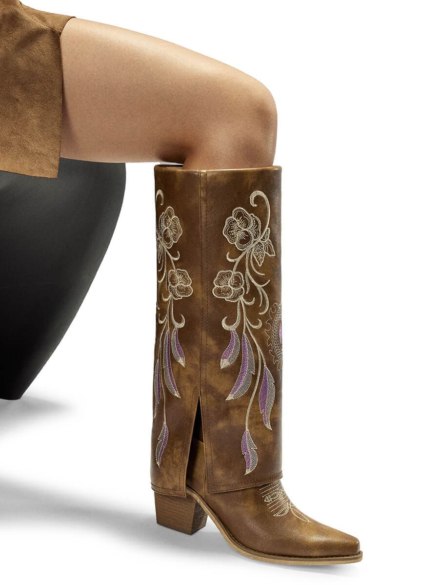 Side-zipper-embroidery-floral-brown-fold-over-wetkiss-boots