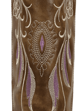 Side-zipper-white-purple-floral-brown-fold-over-boots