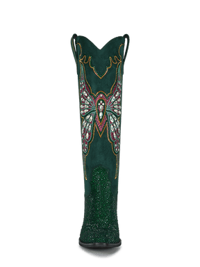 The-allegra-b-dark-green-knee-high-cowgirl-boots