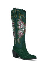 The-allegra-b-dark-green-rhinestone-cowgirl-boots
