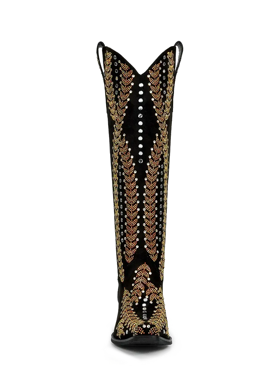 The-savannah-black-knee-high-cowgirl-boots