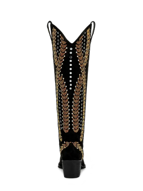 The-savannah-black-mid-heel-cowgirl-boots