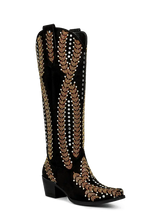 The-savannah-black-suede-cowgirl-boots