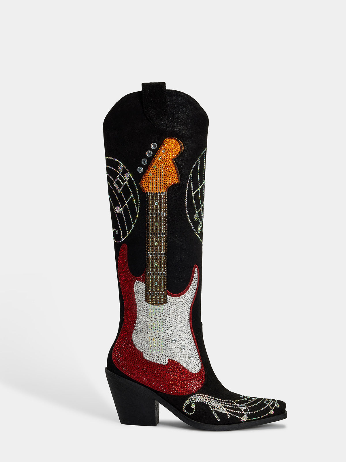 The_dolly_black_faux_suede_cowgirl_boots