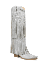 Vintage-grey-with-tassels-and-rhinestones-cowgirl-boots
