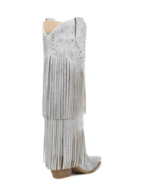 Vintage-grey-with-tassels-and-rhinestones-high-heel-cowgirl-boots