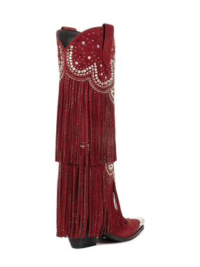 Vintage-red-with-tassels-and-rhinestones-high-heel-cowgirl-boots
