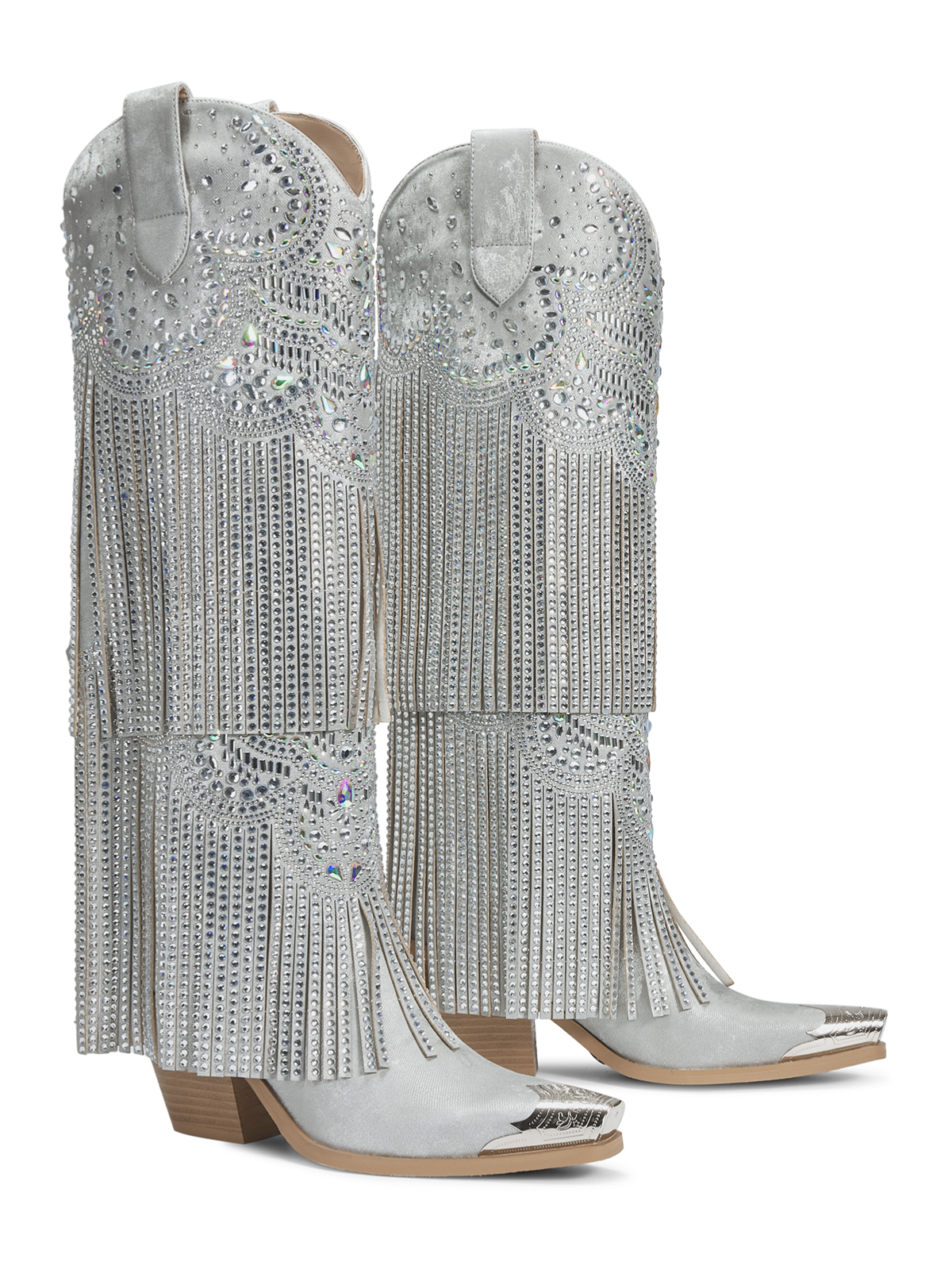 Vintage-sliver-tassels-rhinestones-cowgirl-boots