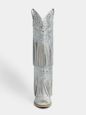 Vintage-sliver-with-tassels-and-rhinestones-knee-high-cowgirl-boots