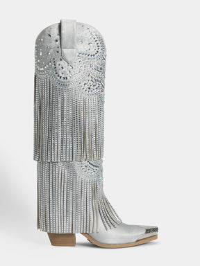 Vintage-sliver-with-tassels-and-rhinestones-pull-on-cowgirl-boots