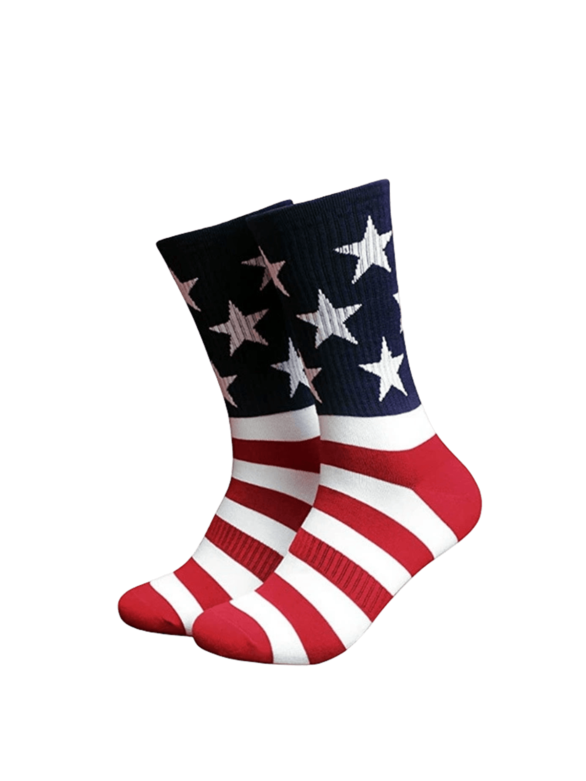 American Flag Printed Crew Socks