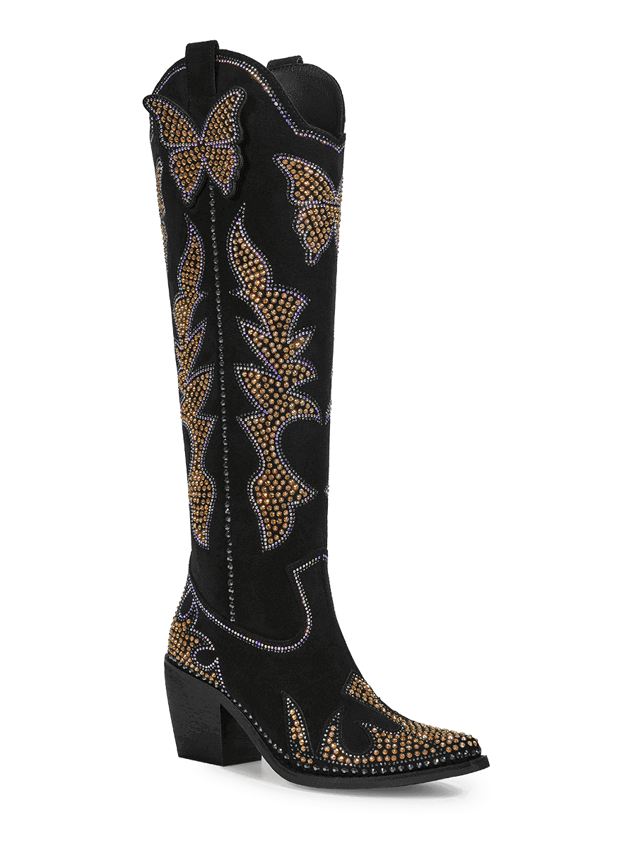 Wetkiss-Madi-C-black-suede-cowgirl-boots