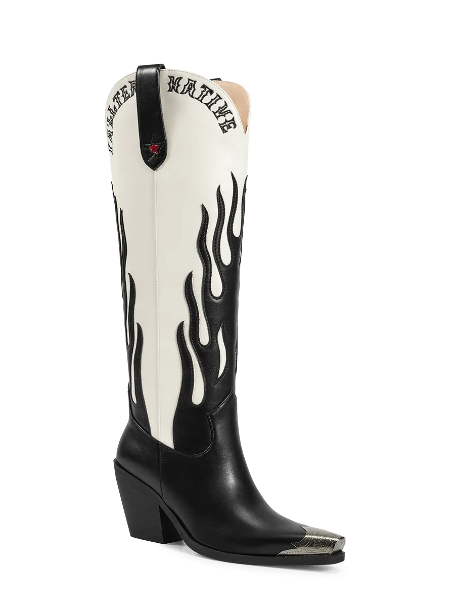 Wetkiss_black_flame_pattern_cowgirl_boots