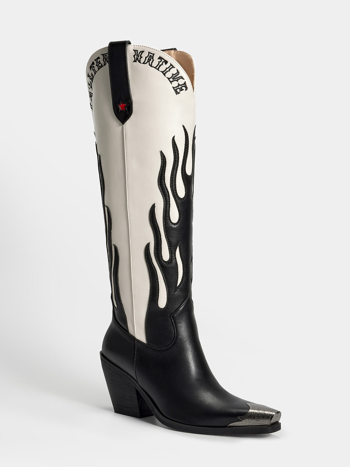 新品 Vintage Flame ジップアップ ウェスタンブーツ 27 Wetkiss_black_flame_pattern_co