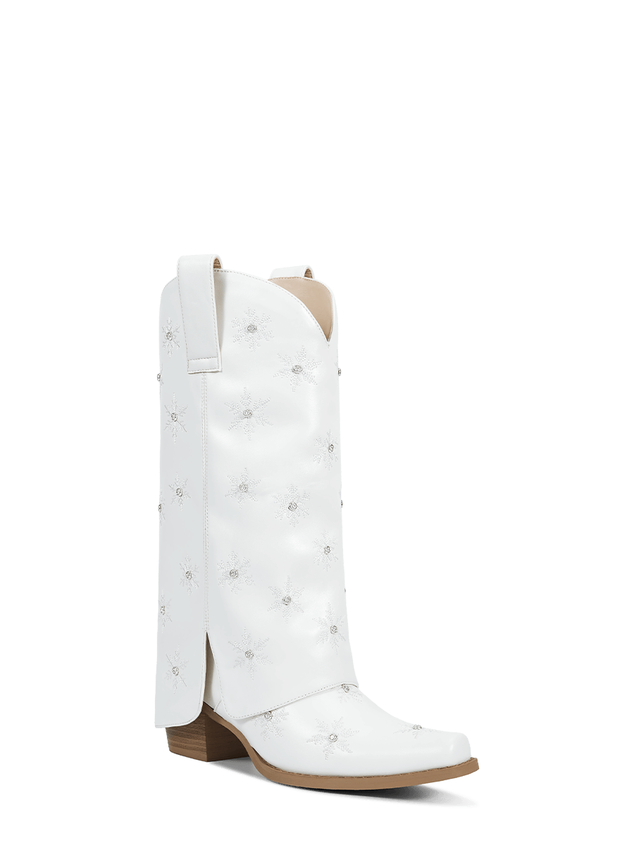 White-snowflake-christmas-theme-fold-over-boots